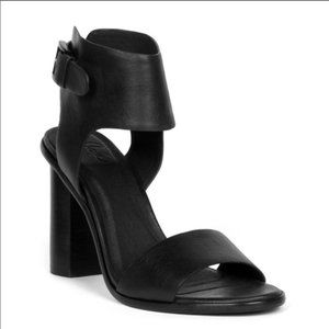Joie Opal Leather Black Sandal Open Toe Block Heel